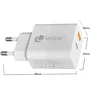 Leotec Cargador de Pared y Viaje USB-C PD + USB-A 20W Carga Rápida Blanco